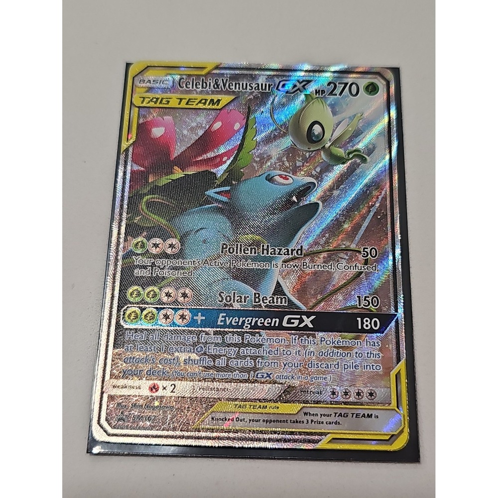 Pokemon TCG - Celebi & Venusaur GX SM167 Alternate Art Promo- S&M Promos - LP/MP